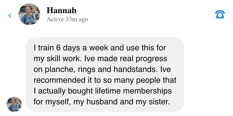 Hannah&rsquo;s message — bought lifetime memberships for herself, her husband and her sister
